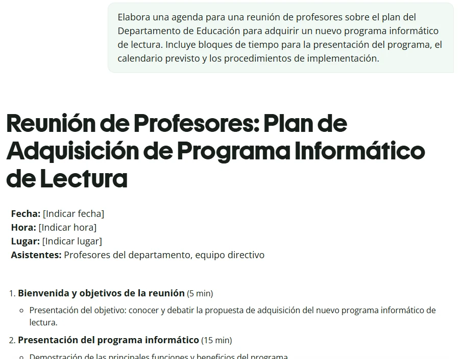 agenda de reuniones