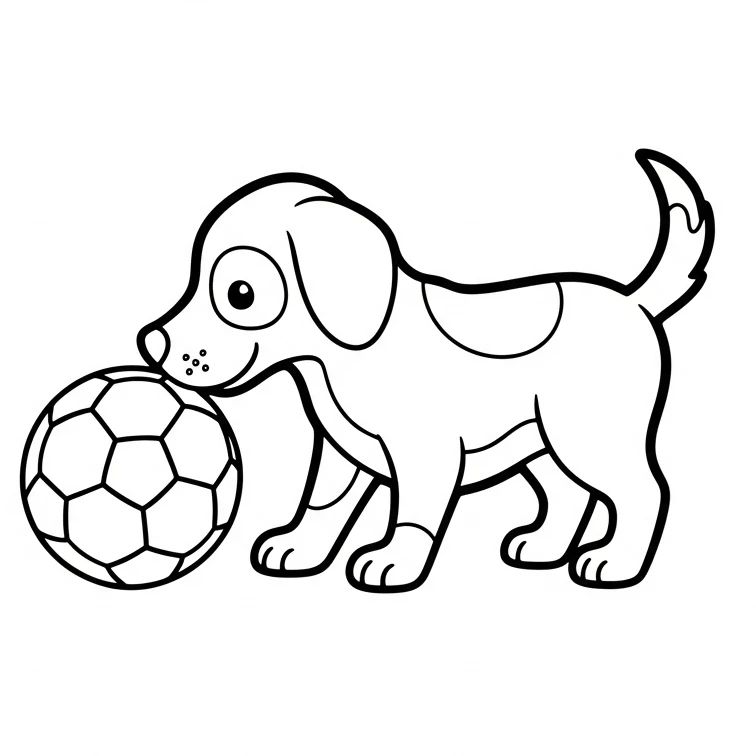 coloriage chien ballon