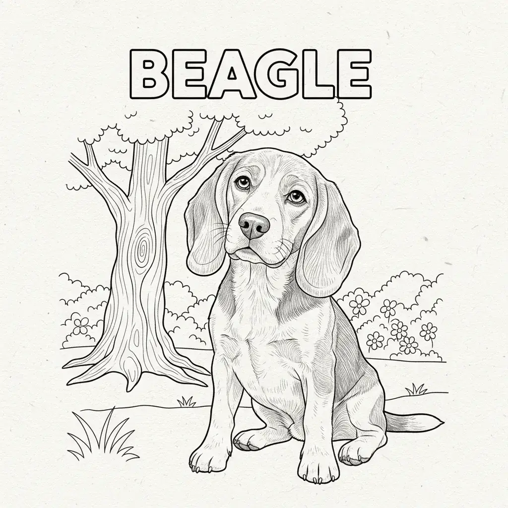 coloriage chien beagle