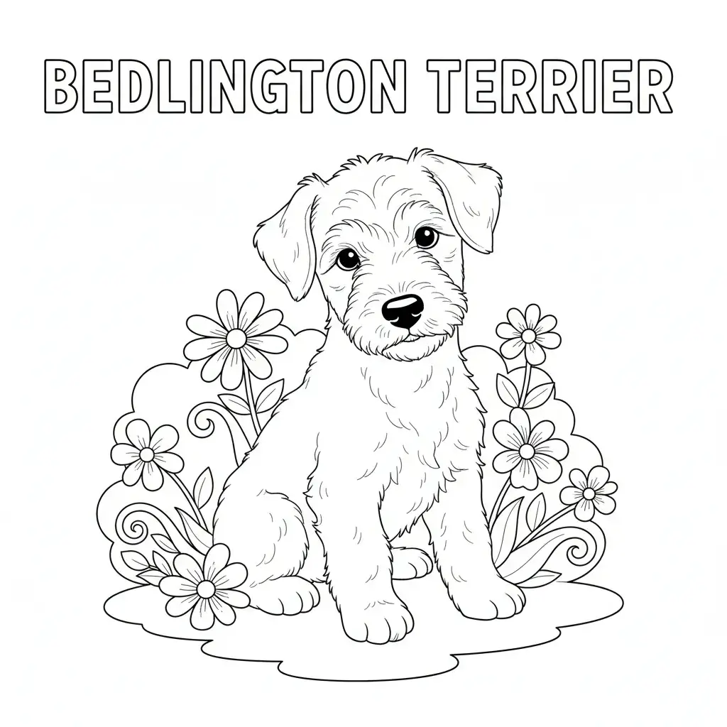 coloriage chien bedlington terrier