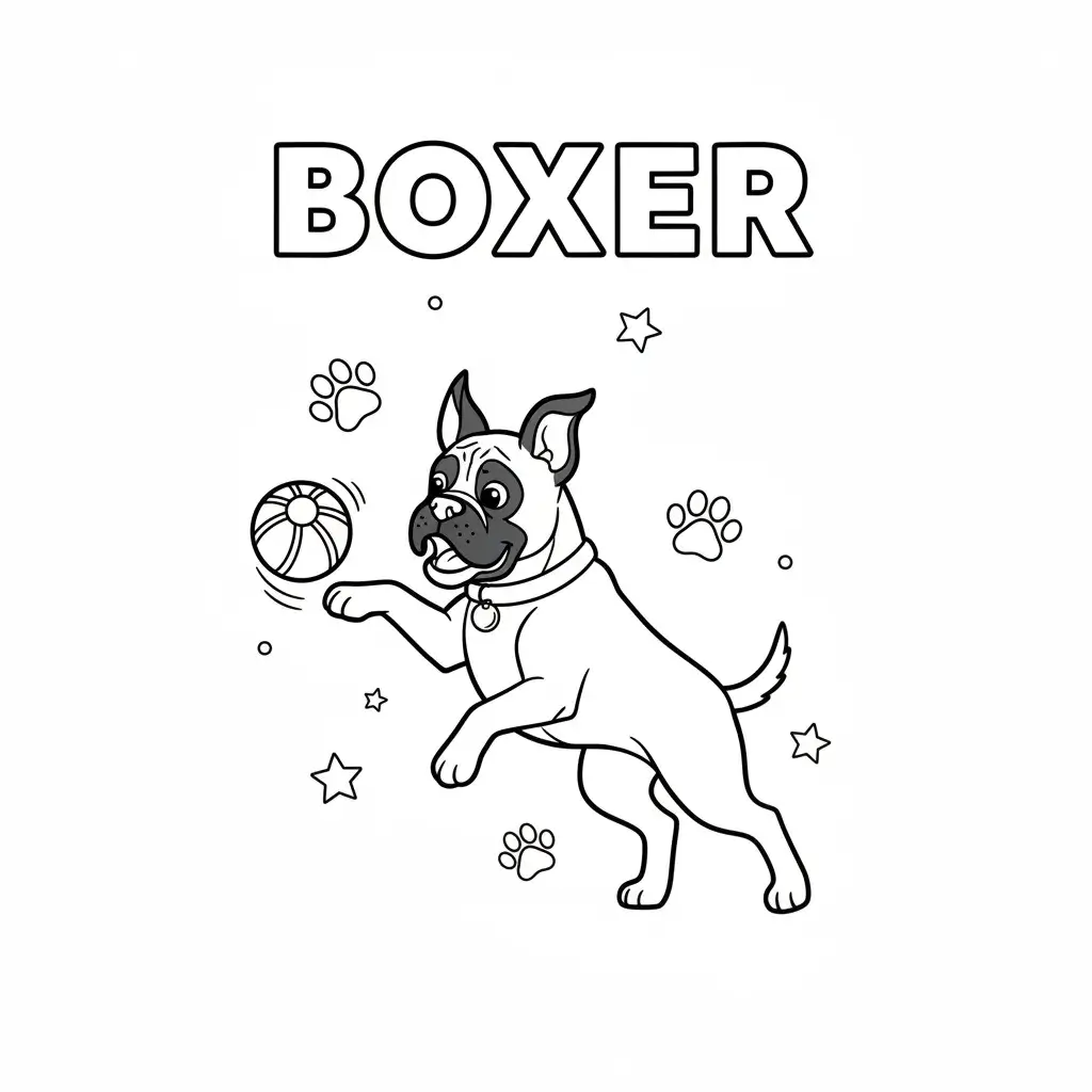 coloriage chien boxer