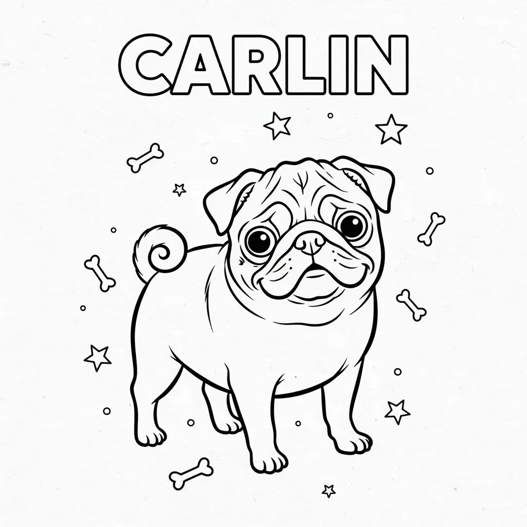 coloriage chien carlin