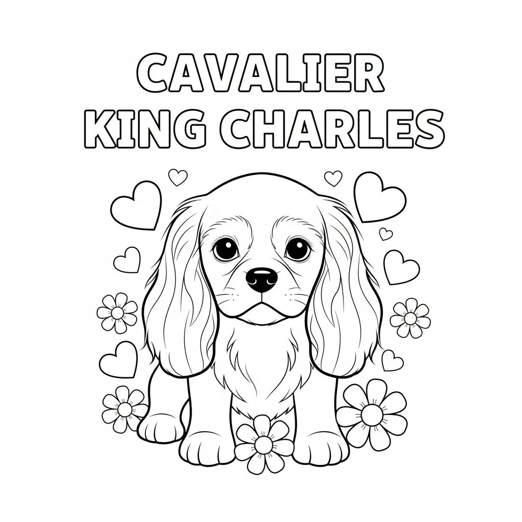 coloriage chien cavalier king charles