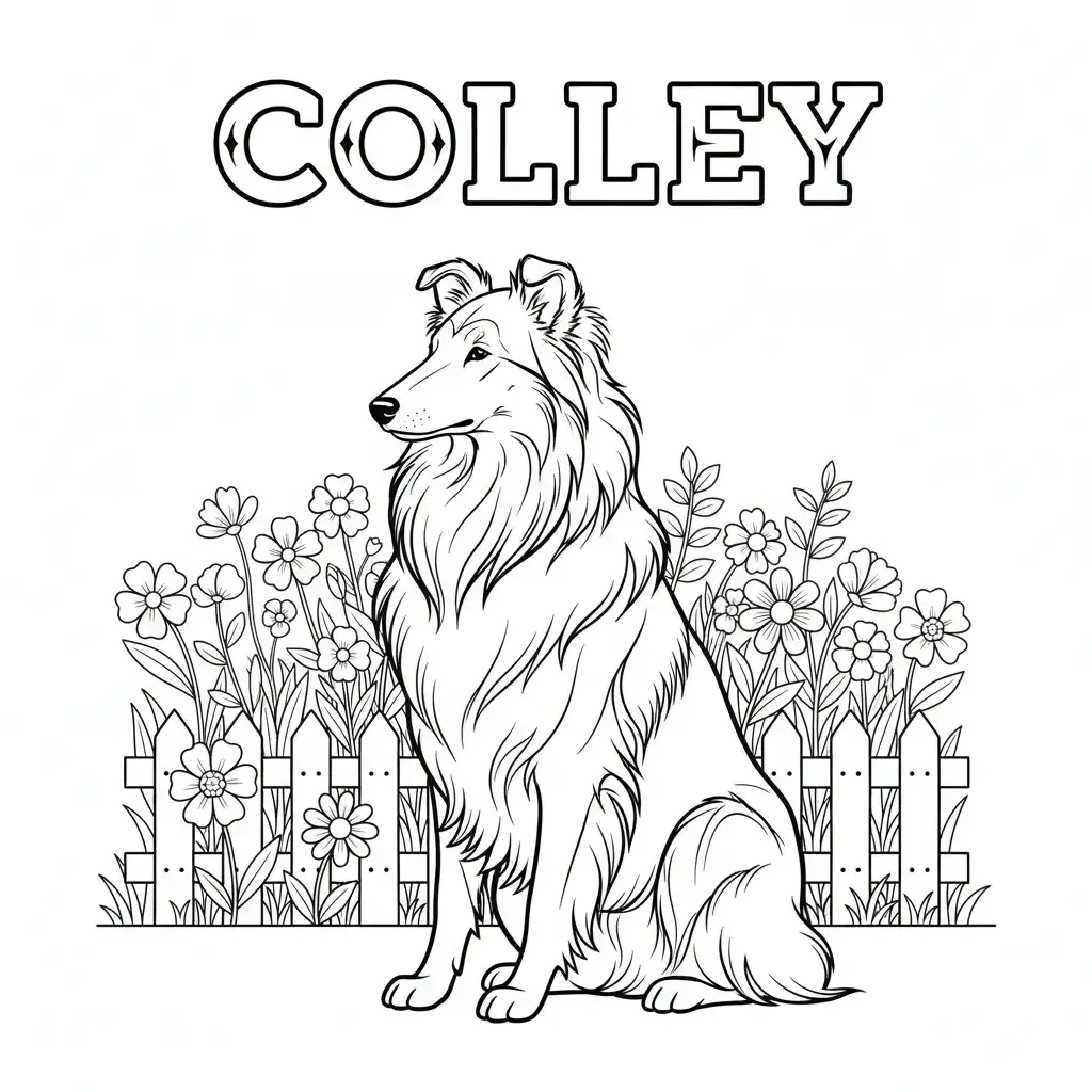 coloriage chien colley