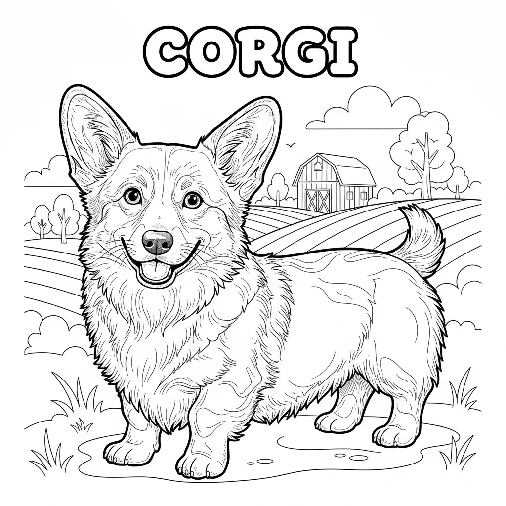 coloriage chien corgi