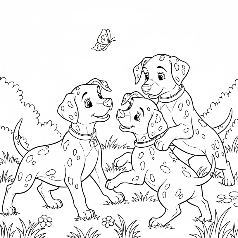 coloriage chien dalmatiens