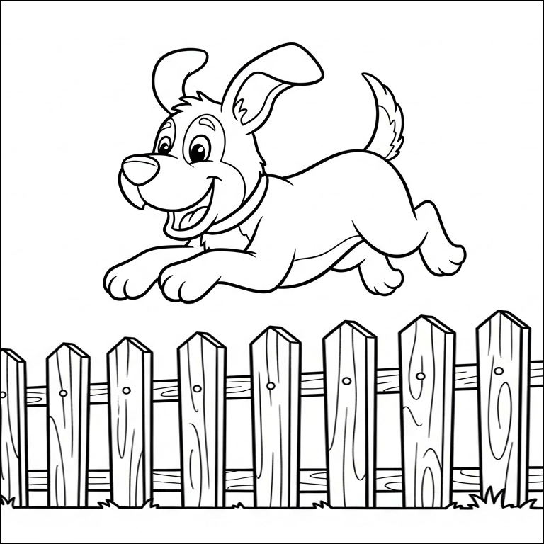 coloriage chien drole