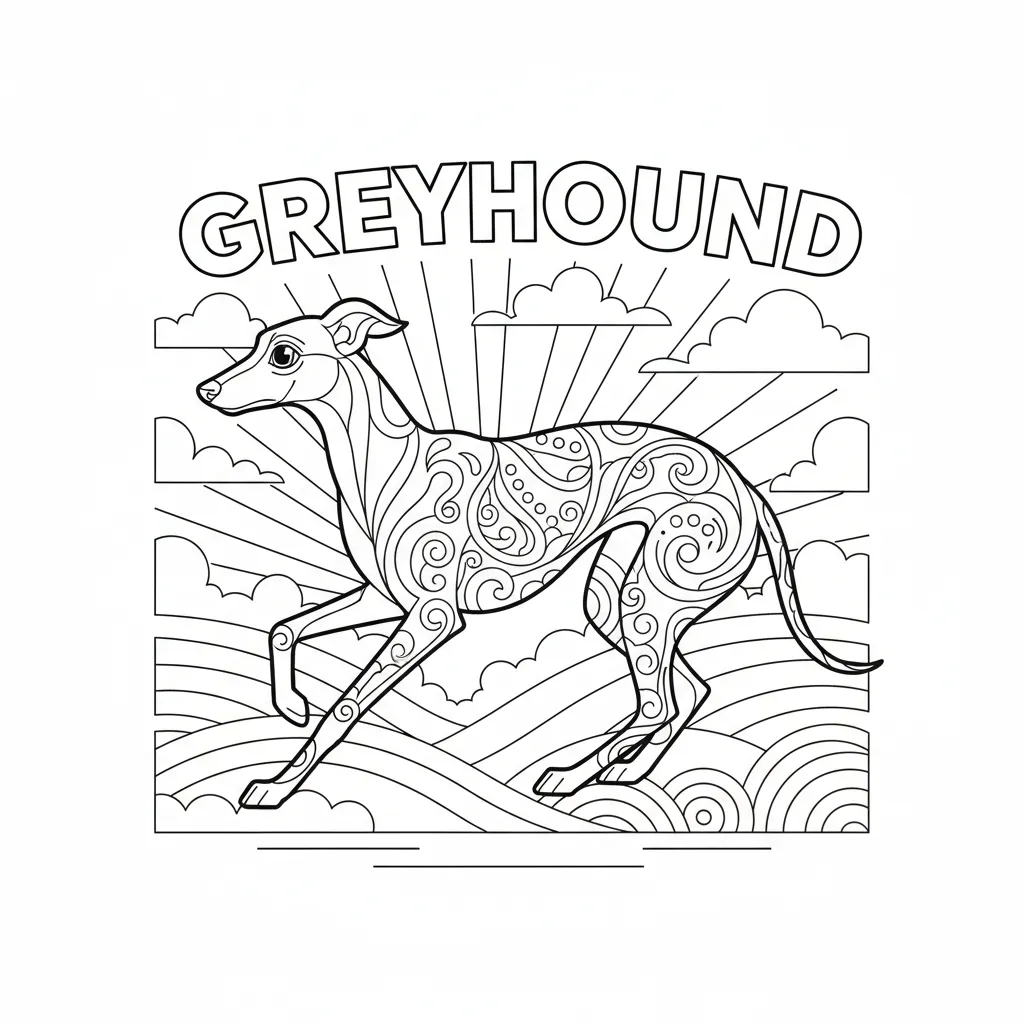 coloriage chien greyhound