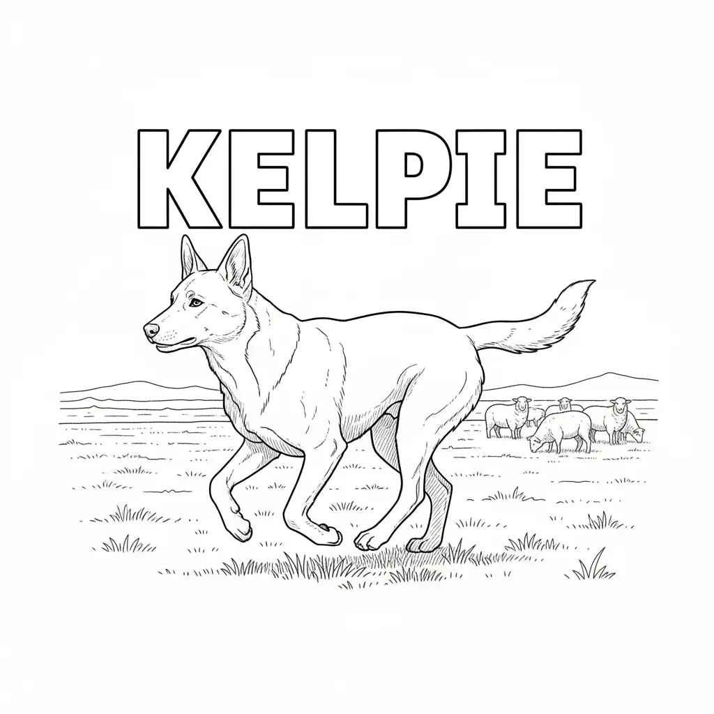 coloriage chien kelpie