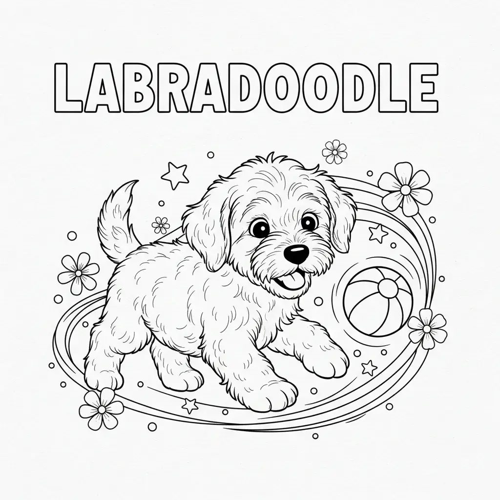 coloriage chien labradoodle