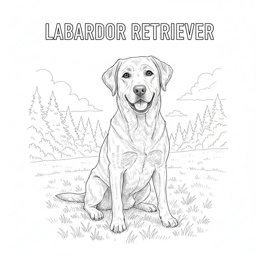 coloriage chien labrador