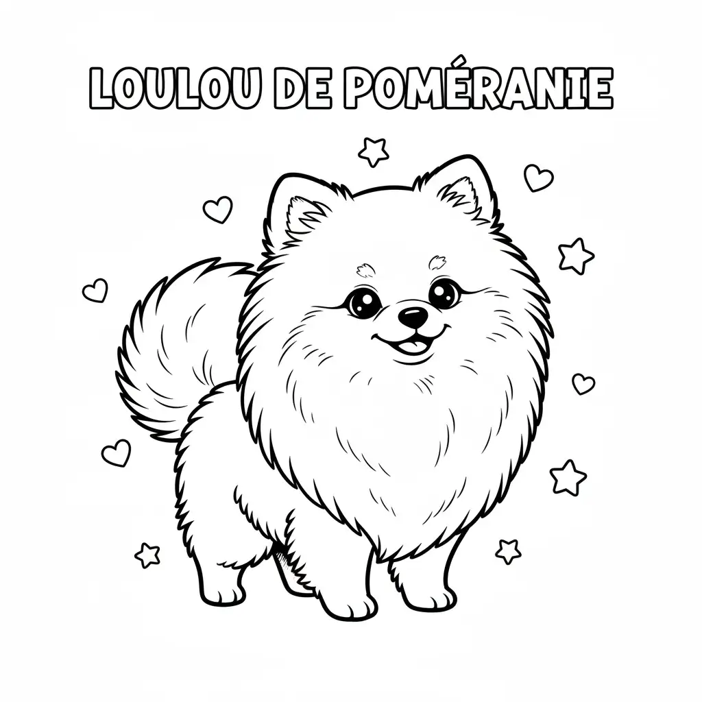 coloriage chien loulou de pomeranie