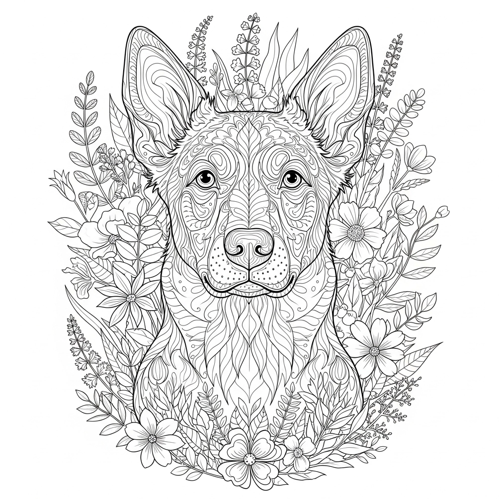 coloriage chien mandala adulte
