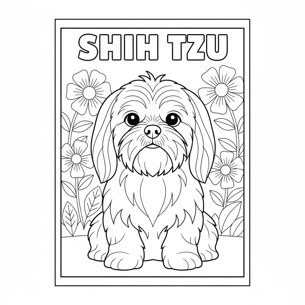 coloriage chien shih tzu