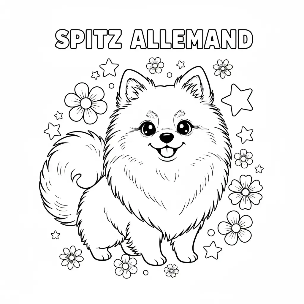 coloriage chien spitz allemand