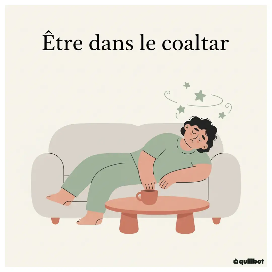 être dans le coaltar expression