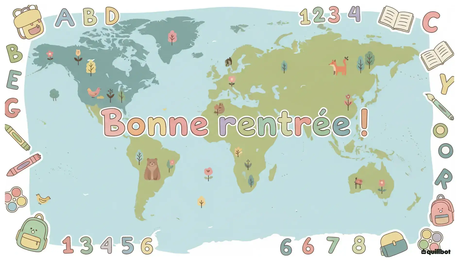 fond d'écran rentrée scolaire géographie carte monde