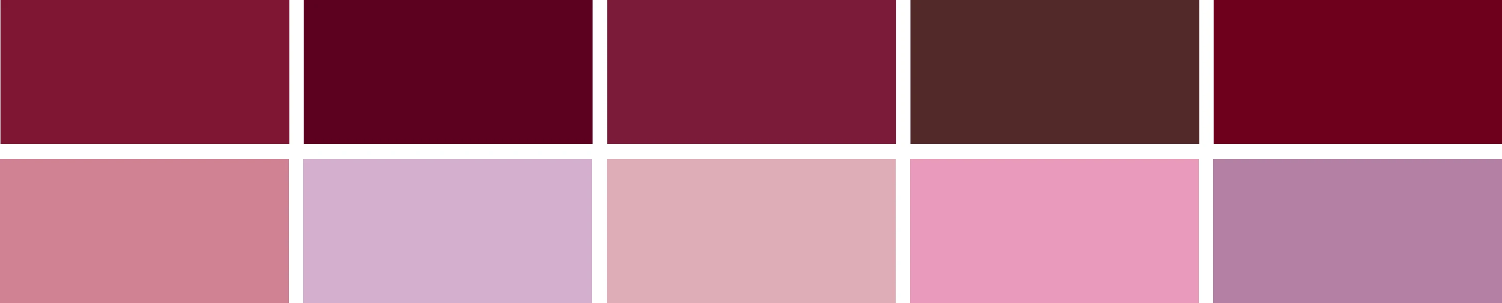 Farbpalette Bordeaux und analoge Farben