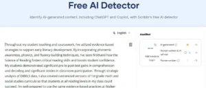 Screenshot of the Scribbr AI Dectector landing page