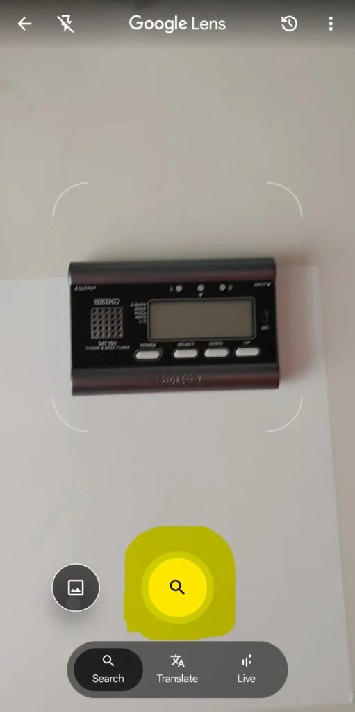 Taking a photo in Google Lens