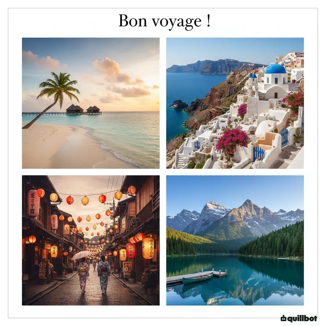 bon voyage message exemples