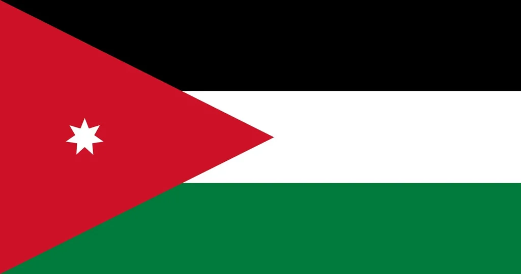 The flag of Jordan