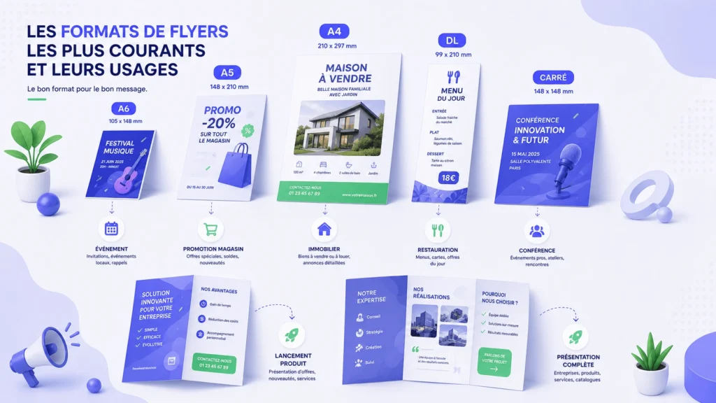 En pratique, le A5 reste considéré comme le format flyer standard en France.