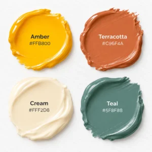 A warm, approachable amber color palette