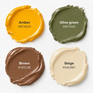 An amber color palette suggesting naturalness, craftsmanship, or heritage