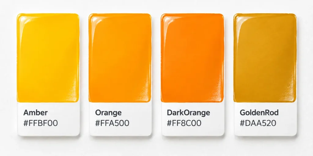 Hex codes that produce ambe colors