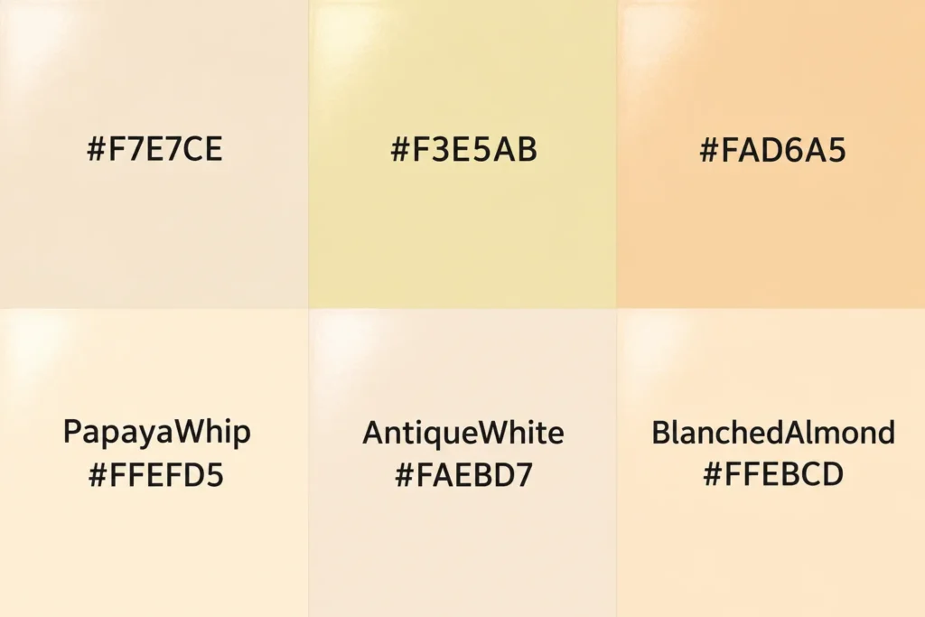 Color codes that produce champagne colors
