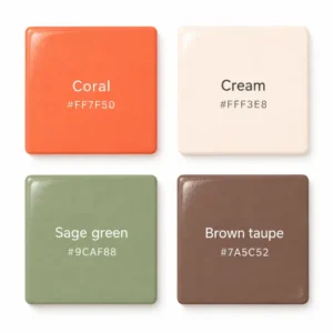 A welcoming and approachable coral color palette