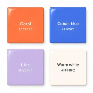 A playful and contemporary coral color palette