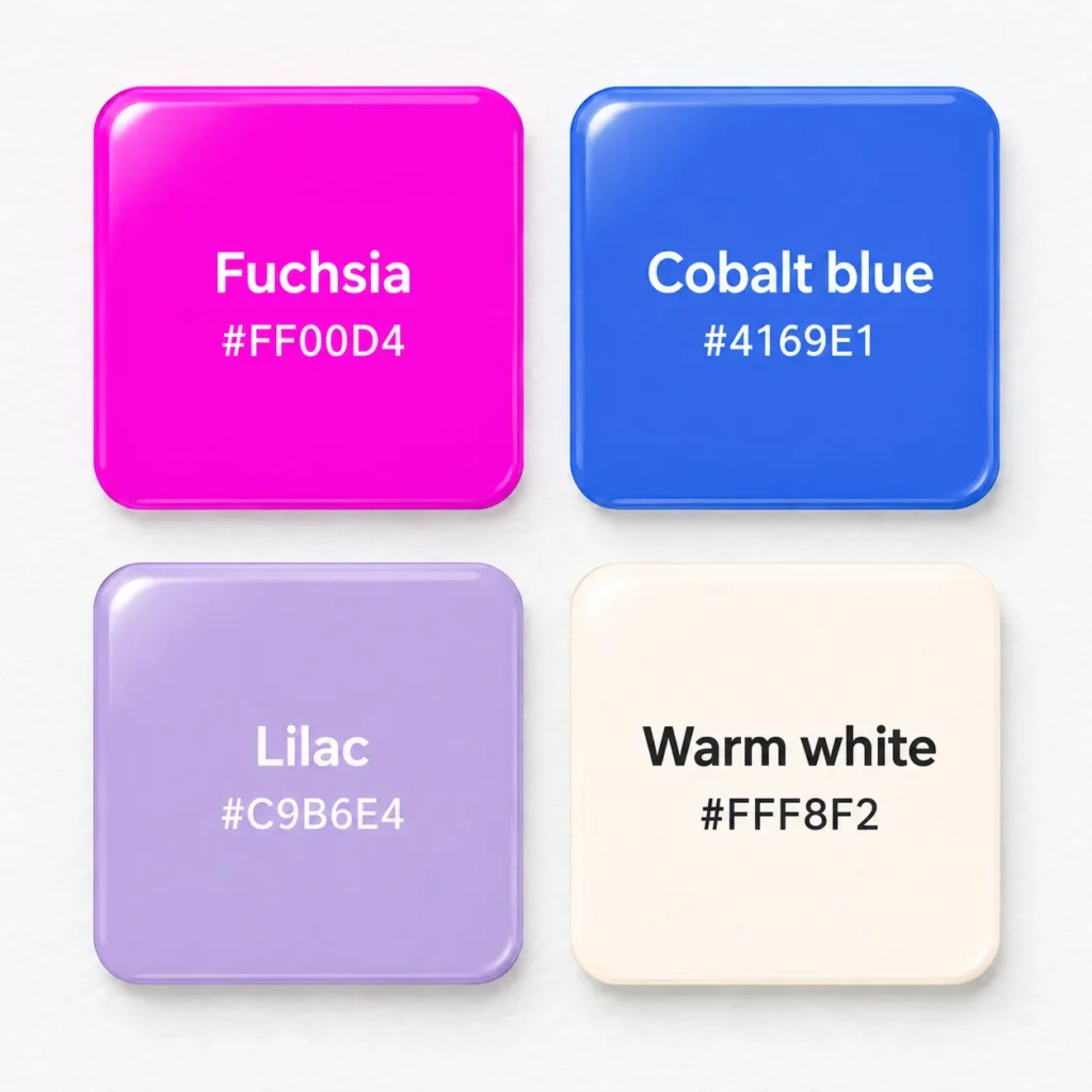 A playful and contemporary fuchsia color palette