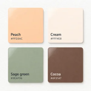A peach color palette for an approachable and welcoming effect