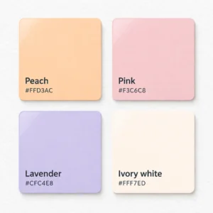 A peach color palette to express softness, care, or positivity