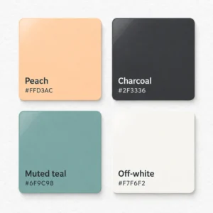 A peach color palette for a clean, contemporary feel with a touch of warmth