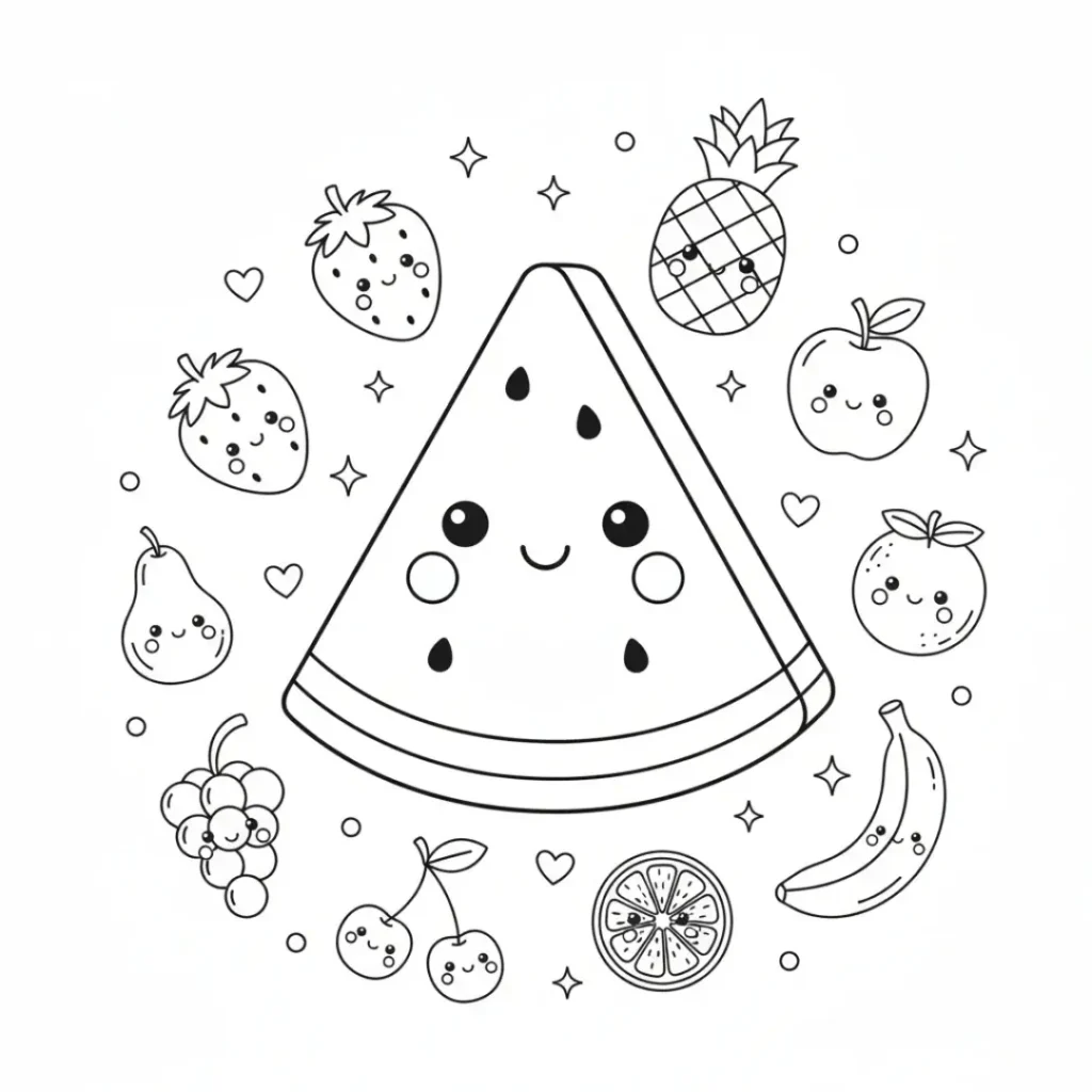 QB-dibujos-colorear-kawaii-sandia
