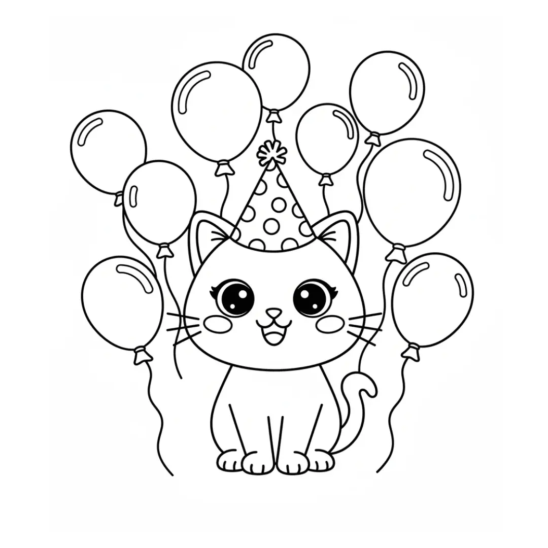 colorear-kawaii-globos
