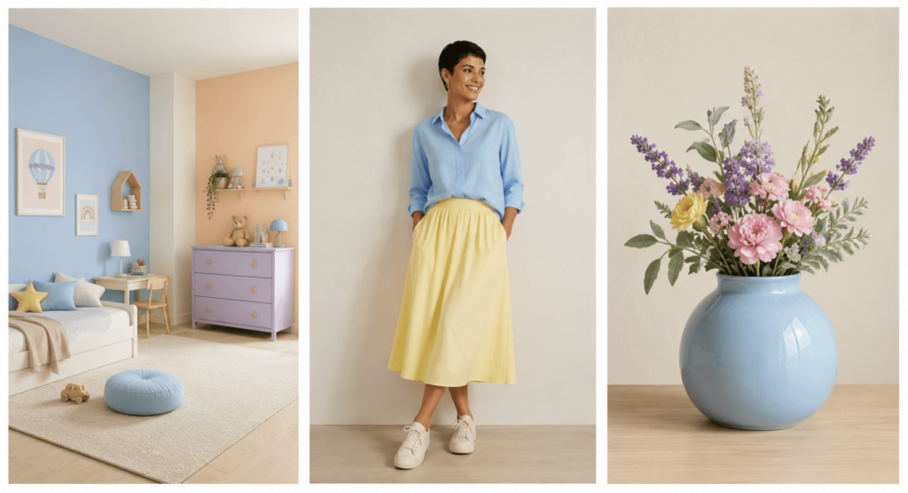 Babyblau und Pastell