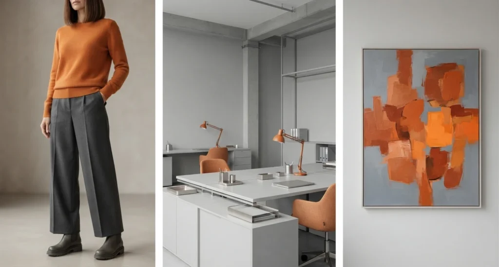 Orange mit Grau