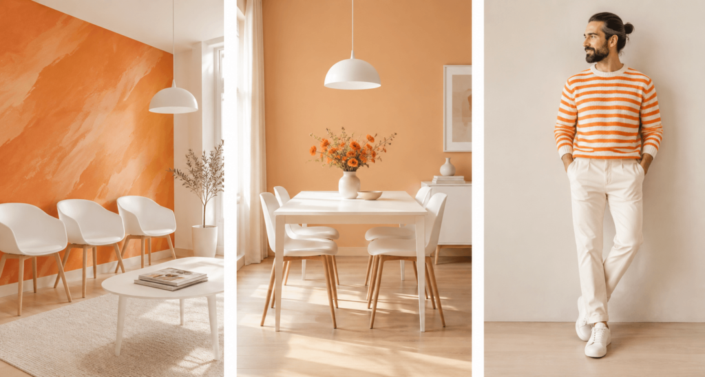 Orange mit Weiss