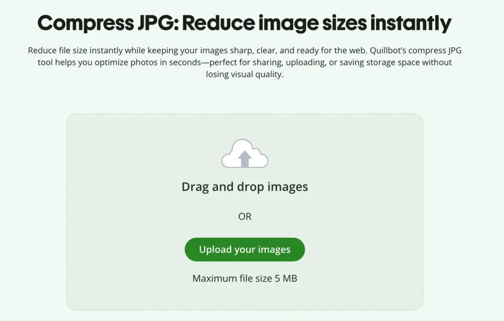 jpg compress step 1: upload your images