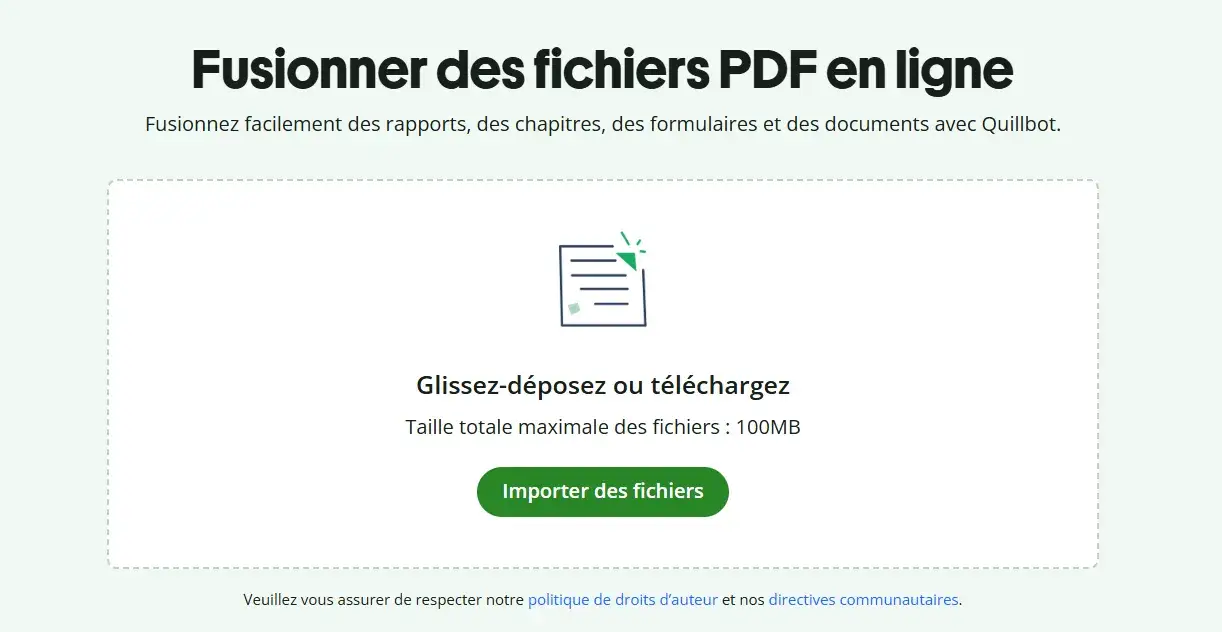 fusionner fichiers pdf en ligne