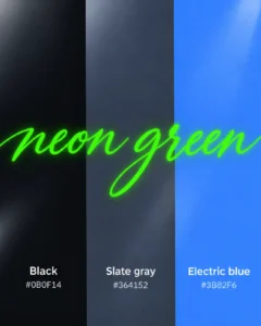 A neon green palette to express innovation and technology