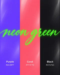 A bold and playful neon green palette