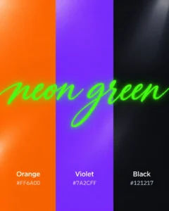 An energetic, attention-grabbing neon green color palette