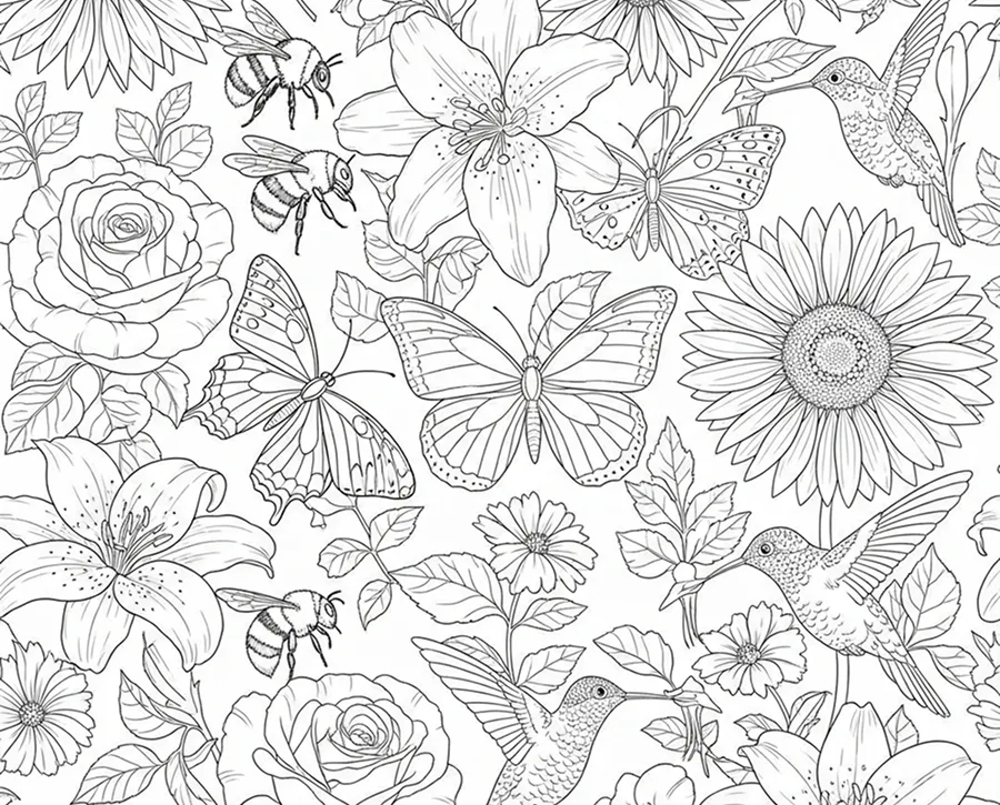 50 Flower Coloring Pages for All Ages | Ready to Download