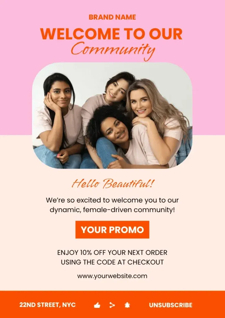 A Quillbot email template for a welcome email